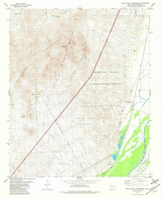 1981 Indian Well Wilderness, NM - New Mexico - USGS Topographic Map