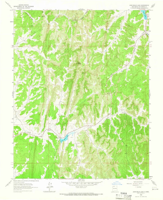 1963 John Mills Lake, NM - New Mexico - USGS Topographic Map