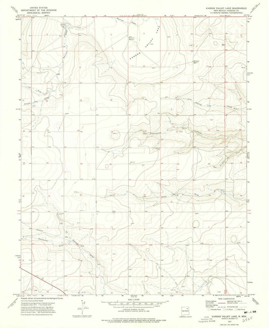 1974 Kansas Valley Lake, NM - New Mexico - USGS Topographic Map