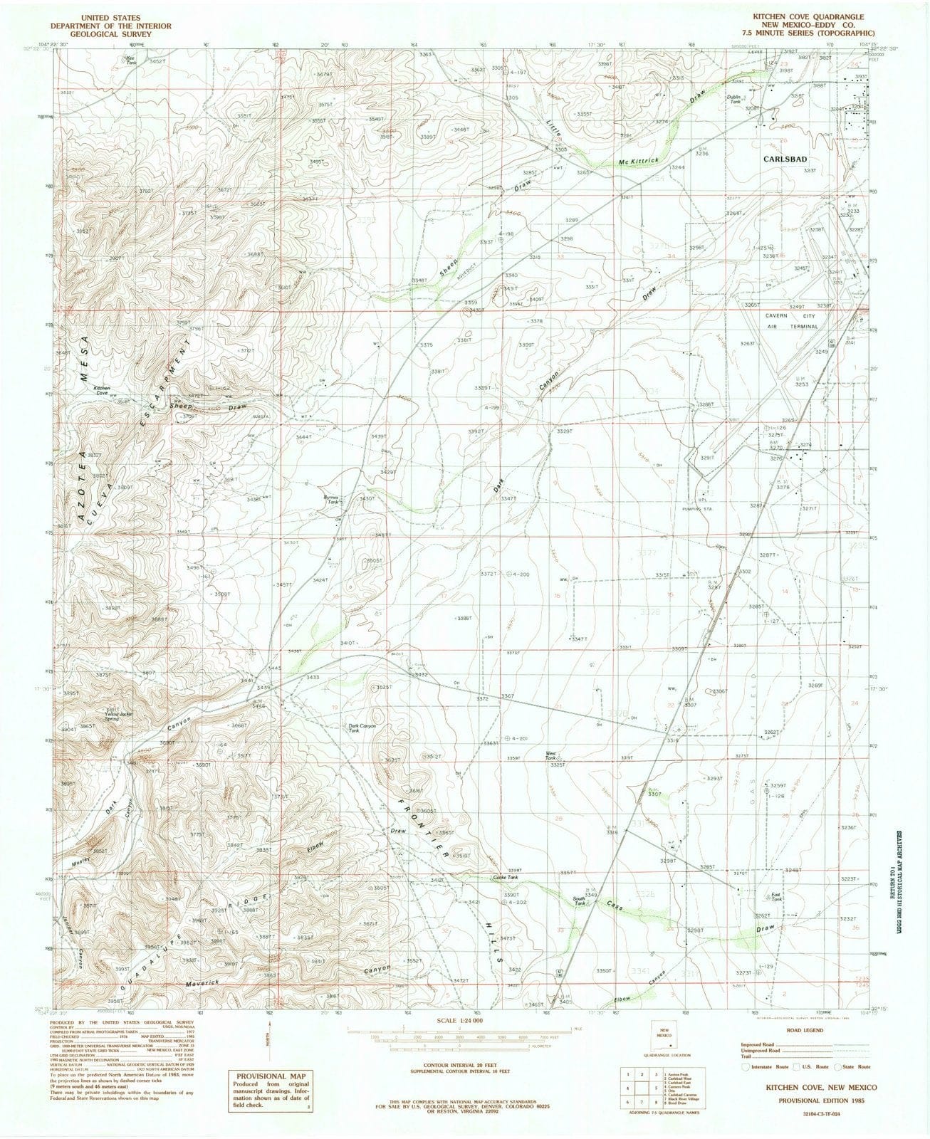 1985 Kitchen Cove, NM - New Mexico - USGS Topographic Map