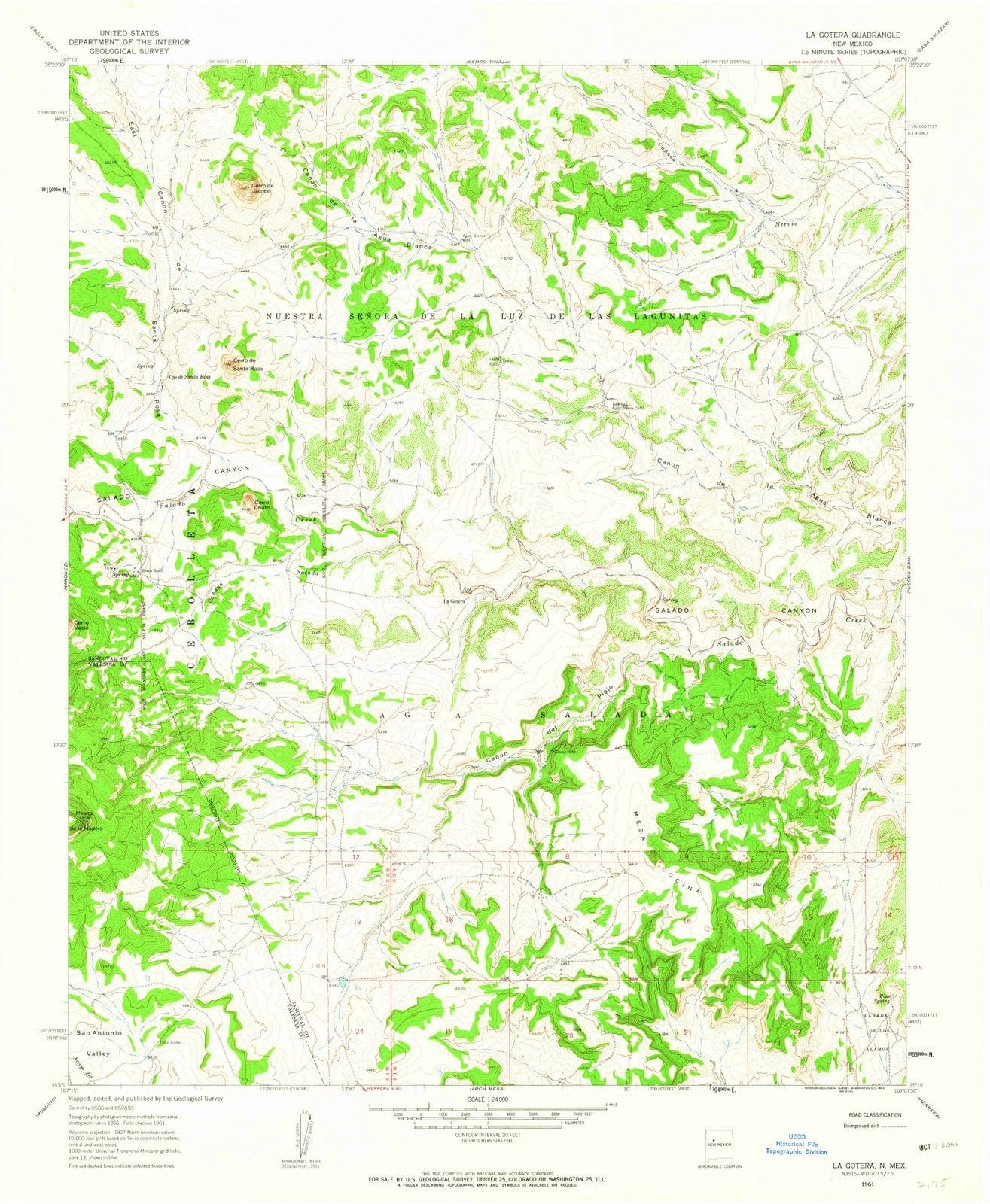 1961 La Gotera, NM - New Mexico - USGS Topographic Map