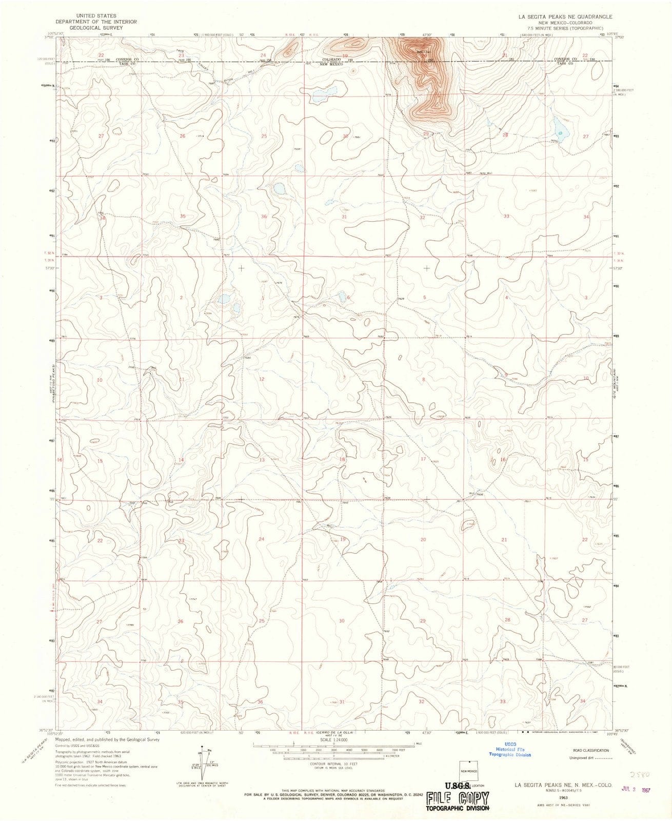 1963 Lagita Peaks, NM - New Mexico - USGS Topographic Map