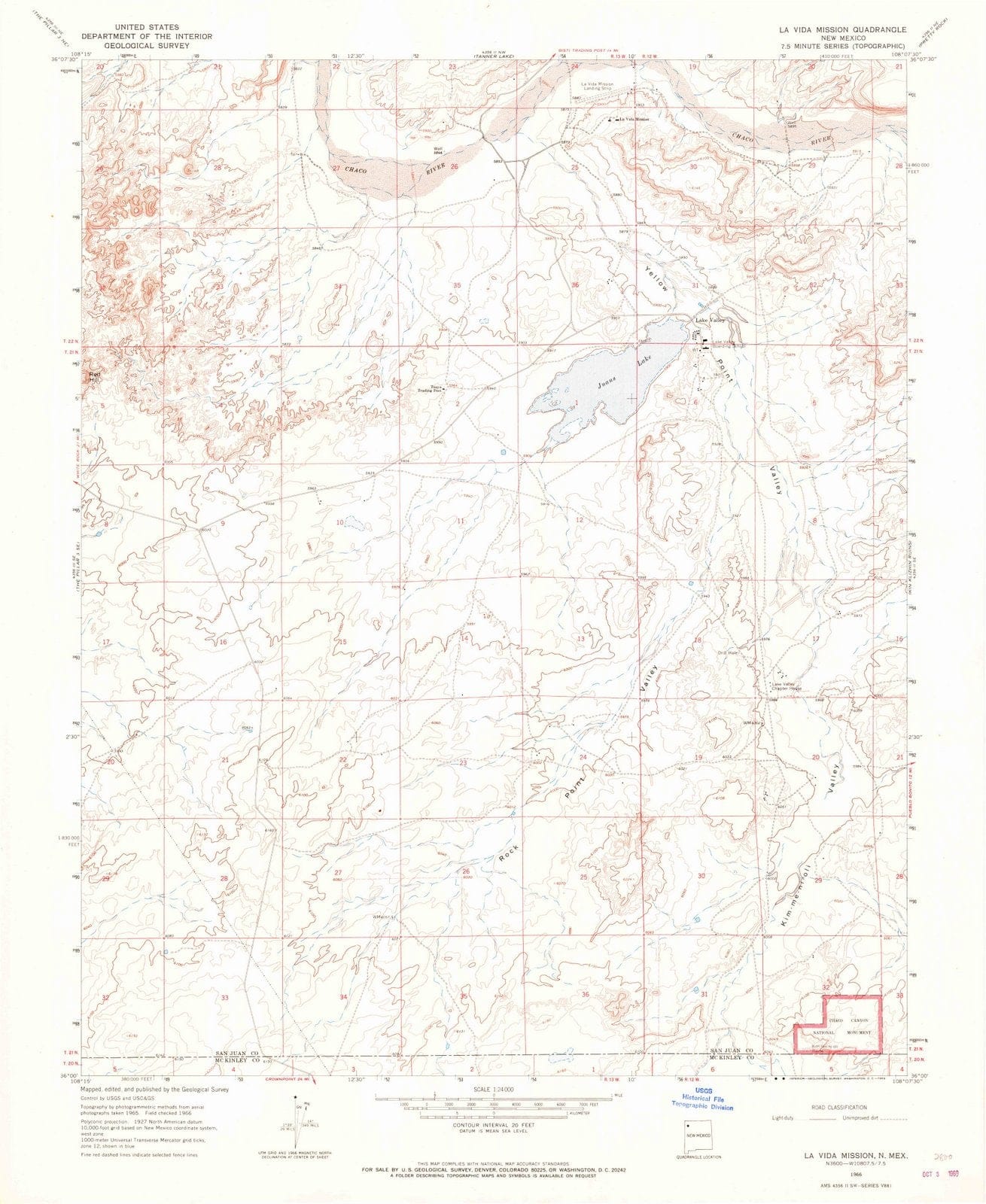 1966 La Vida Mission, NM - New Mexico - USGS Topographic Map