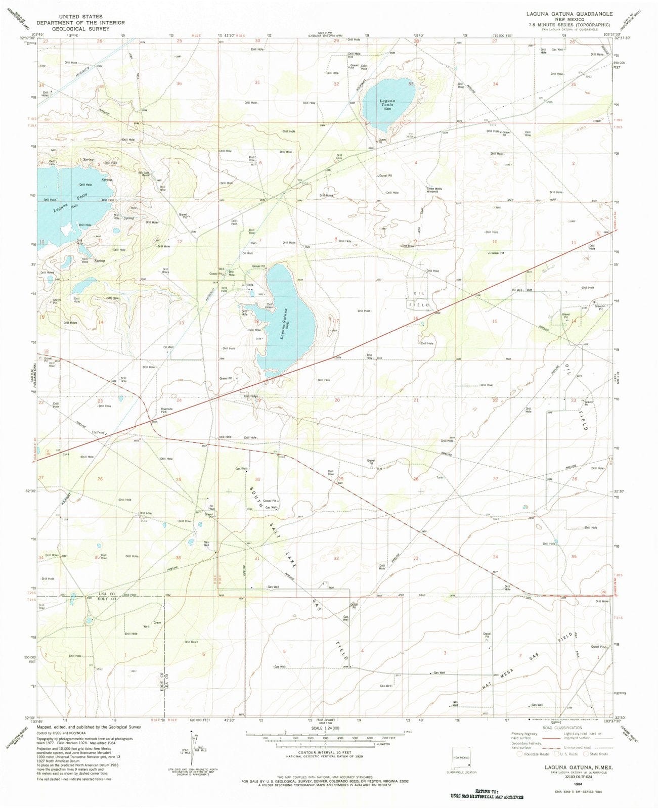 1984 Laguna Gatuna, NM - New Mexico - USGS Topographic Map v2