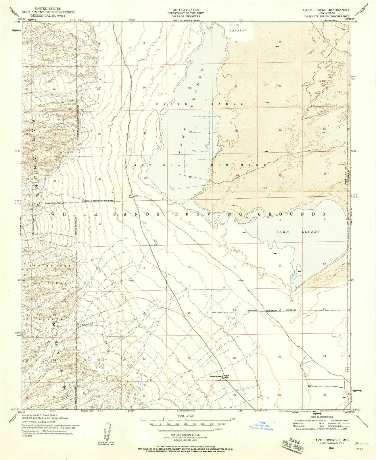 1948 Lake Lucero, NM - New Mexico - USGS Topographic Map v3