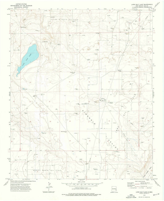 1973 Lane Salt Lake, NM - New Mexico - USGS Topographic Map