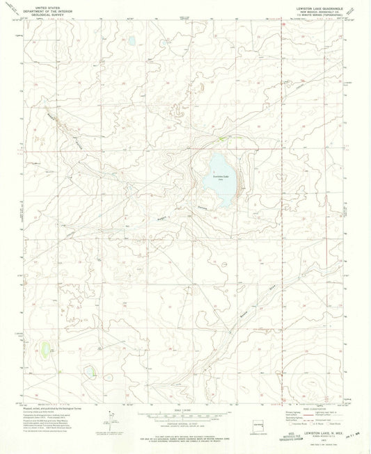1973 Lewiston Lake, NM - New Mexico - USGS Topographic Map