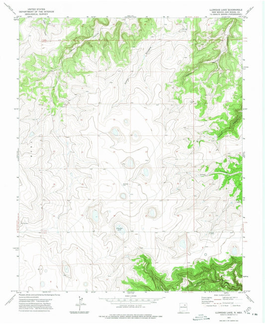 1972 Llonidas Lake, NM - New Mexico - USGS Topographic Map