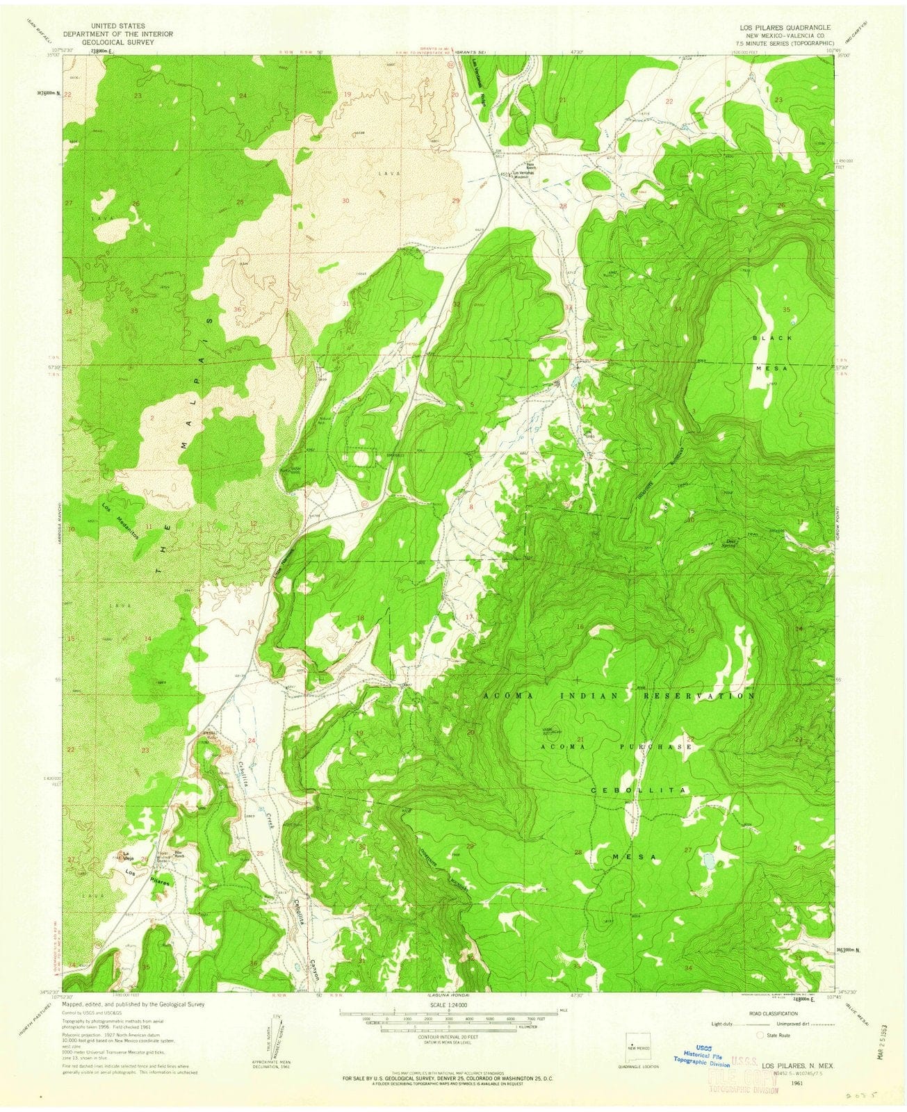 1961 Los Pilares, NM - New Mexico - USGS Topographic Map