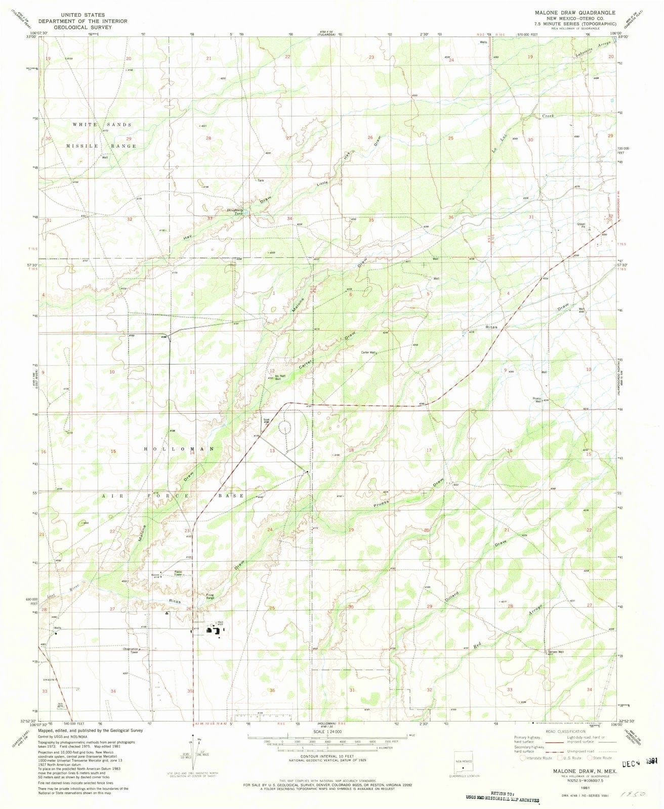 1981 Maloneraw, NM - New Mexico - USGS Topographic Map