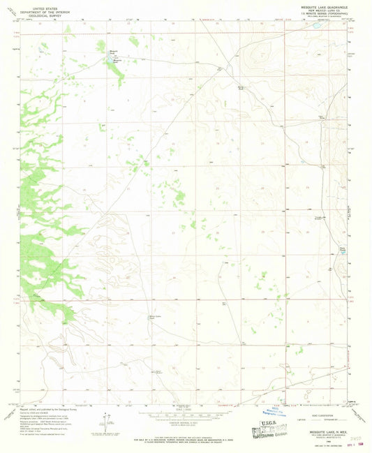 1966 Mesquite Lake, NM - New Mexico - USGS Topographic Map