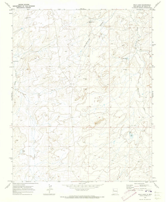 1970 Milk Lake, NM - New Mexico - USGS Topographic Map