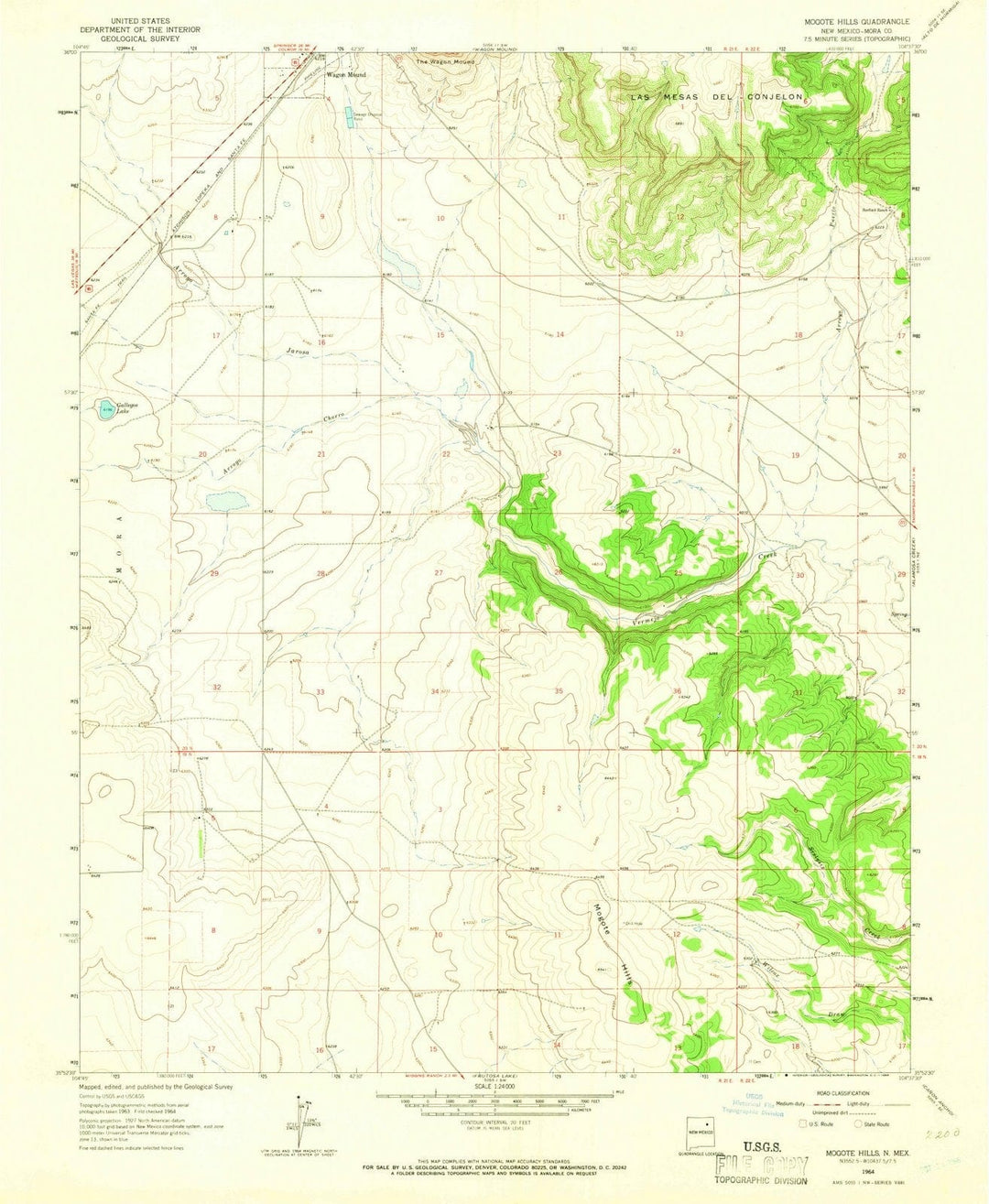 1964 Mogote Hills, NM - New Mexico - USGS Topographic Map