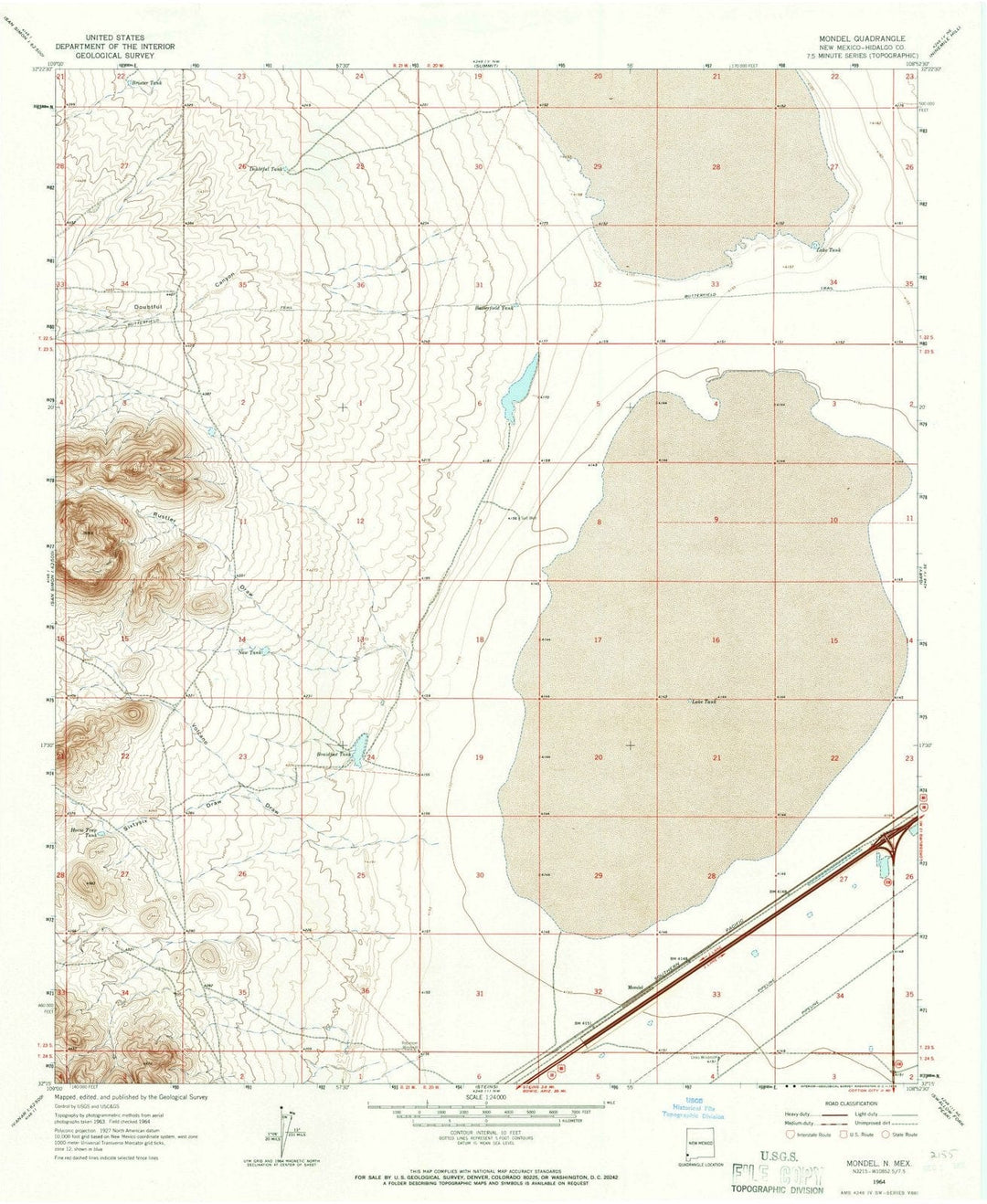 1964 Mondel, NM - New Mexico - USGS Topographic Map