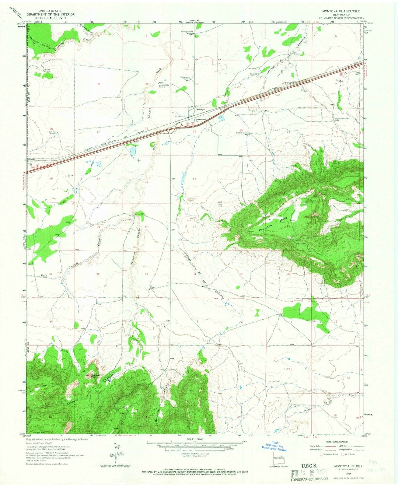 1964 Montoya, NM - New Mexico - USGS Topographic Map