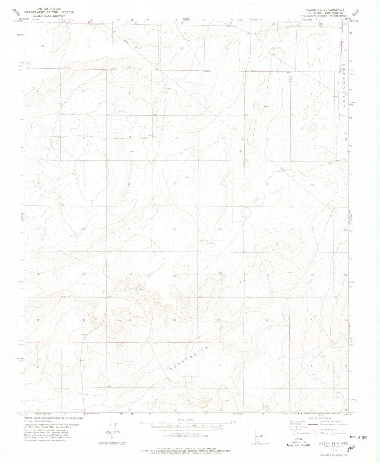 1978 Negra, NM - New Mexico - USGS Topographic Map
