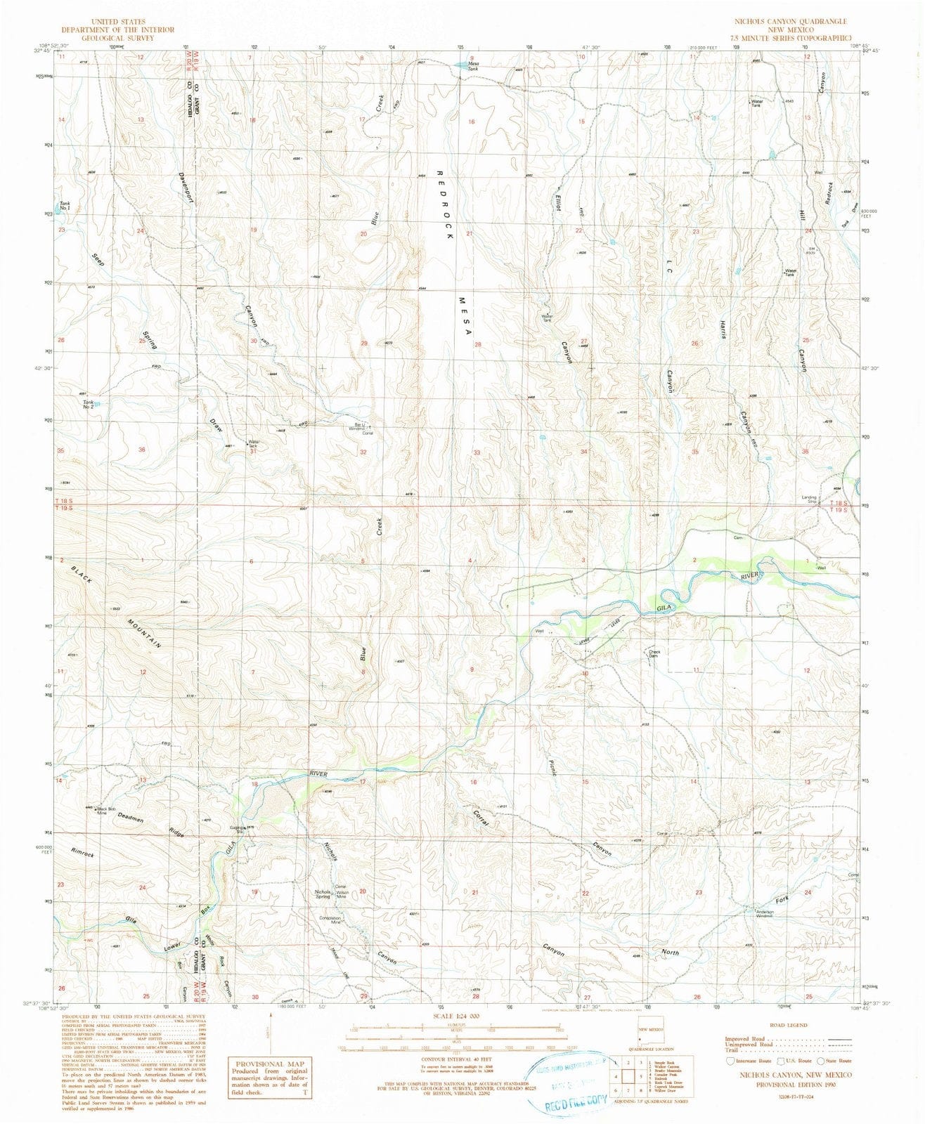 1990 Nichols Canyon, NM - New Mexico - USGS Topographic Map