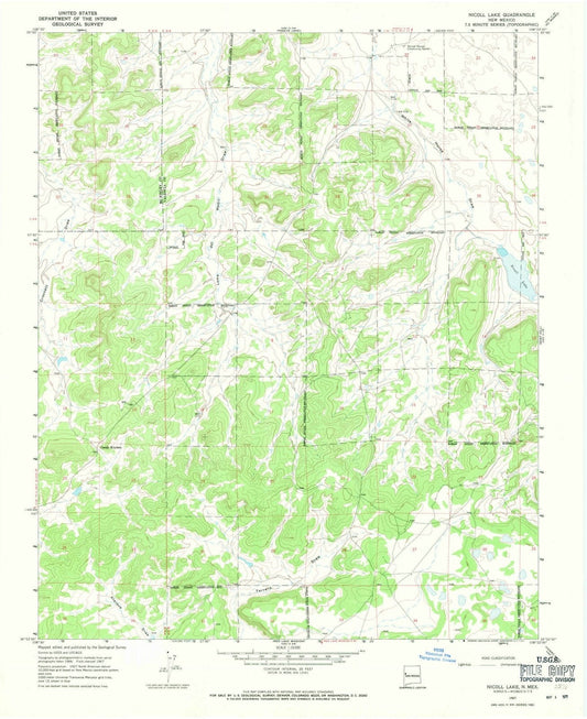 1967 Nicoll Lake, NM - New Mexico - USGS Topographic Map