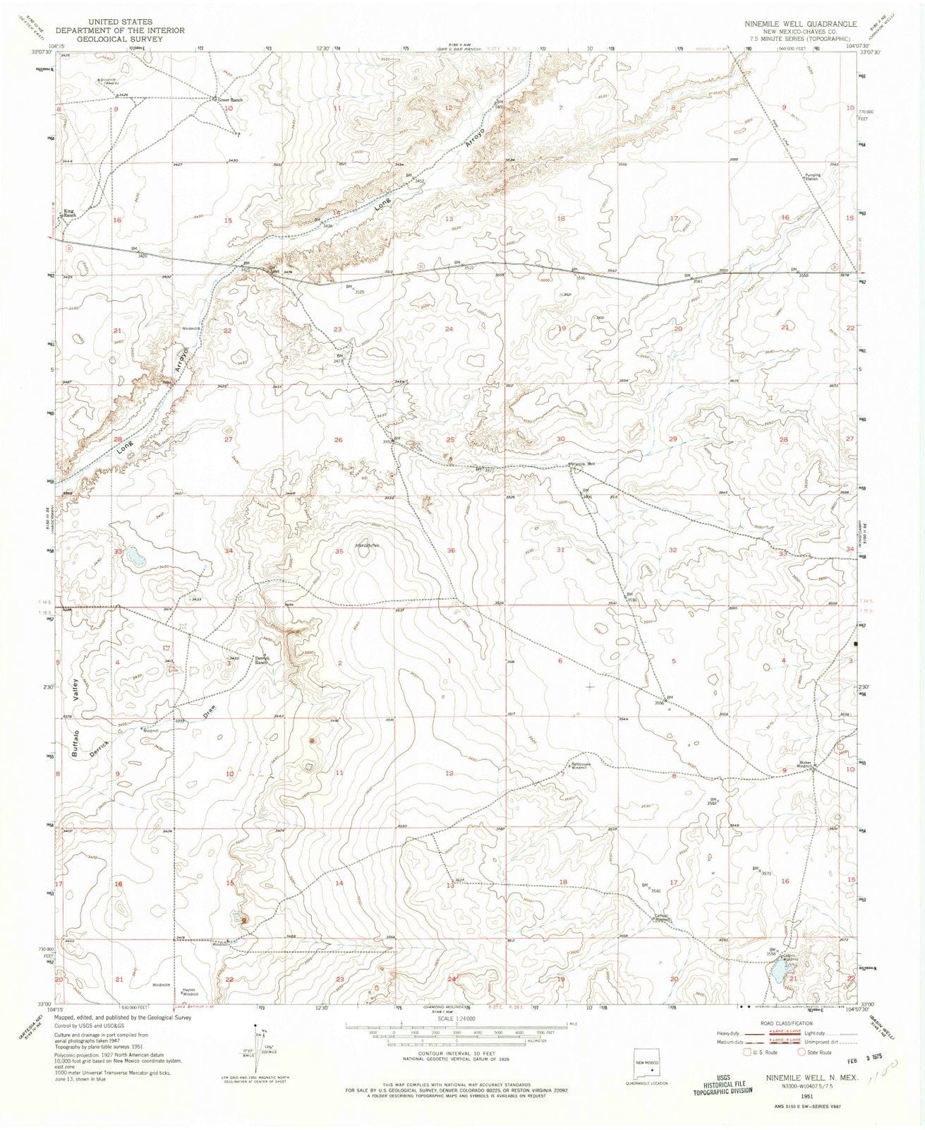 1951 Ninemile Well, NM - New Mexico - USGS Topographic Map