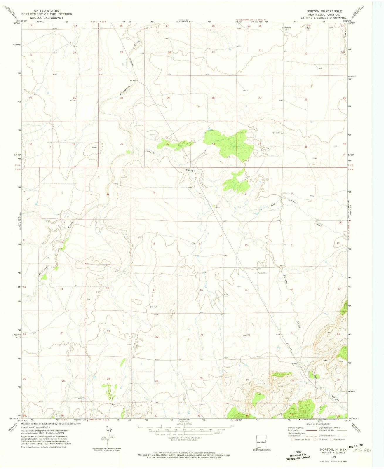 1971 Norton, NM - New Mexico - USGS Topographic Map