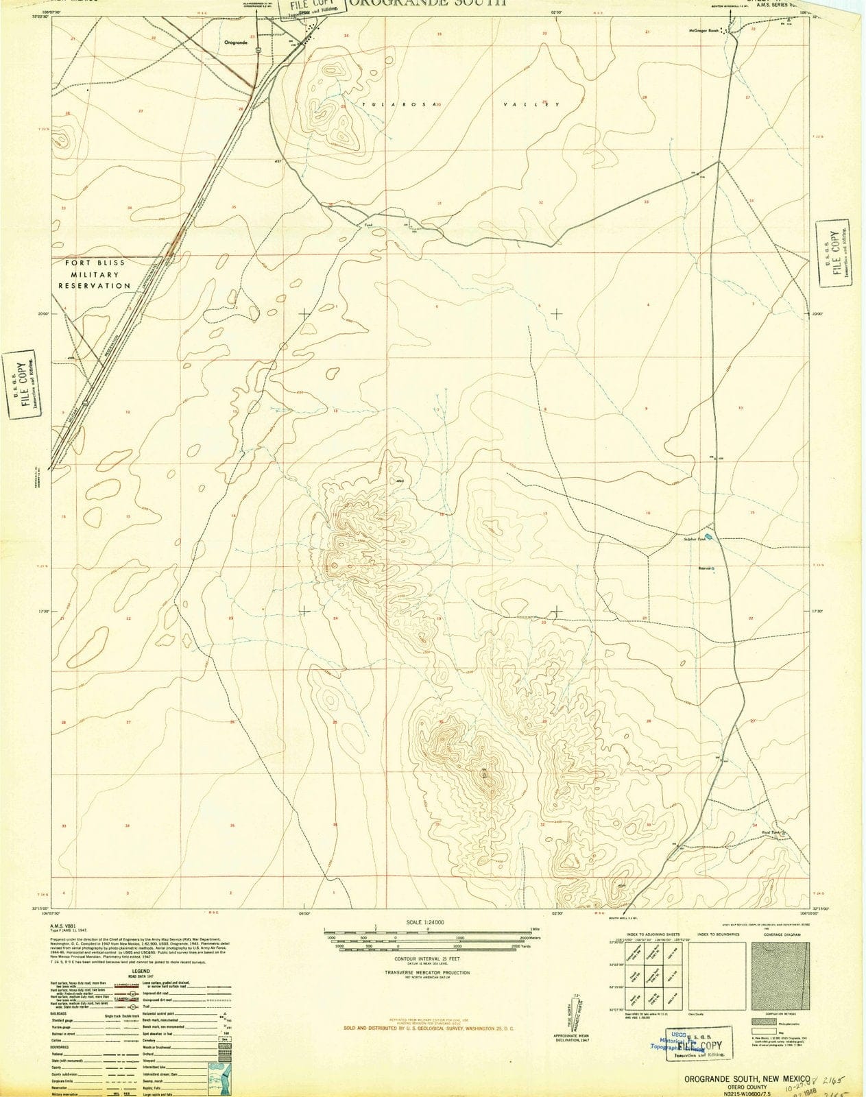 1948 Orogrande South, NM - New Mexico - USGS Topographic Map