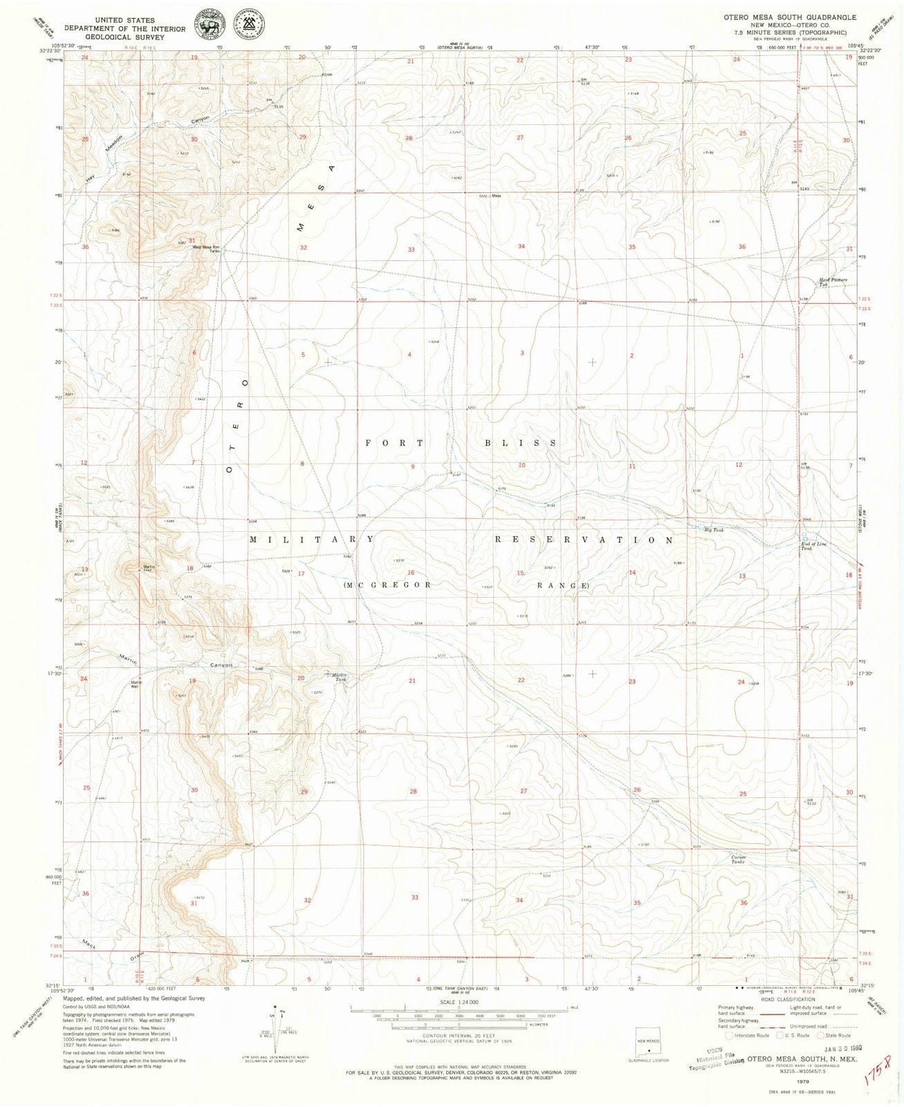 1979 Otero Mesa South, NM - New Mexico - USGS Topographic Map