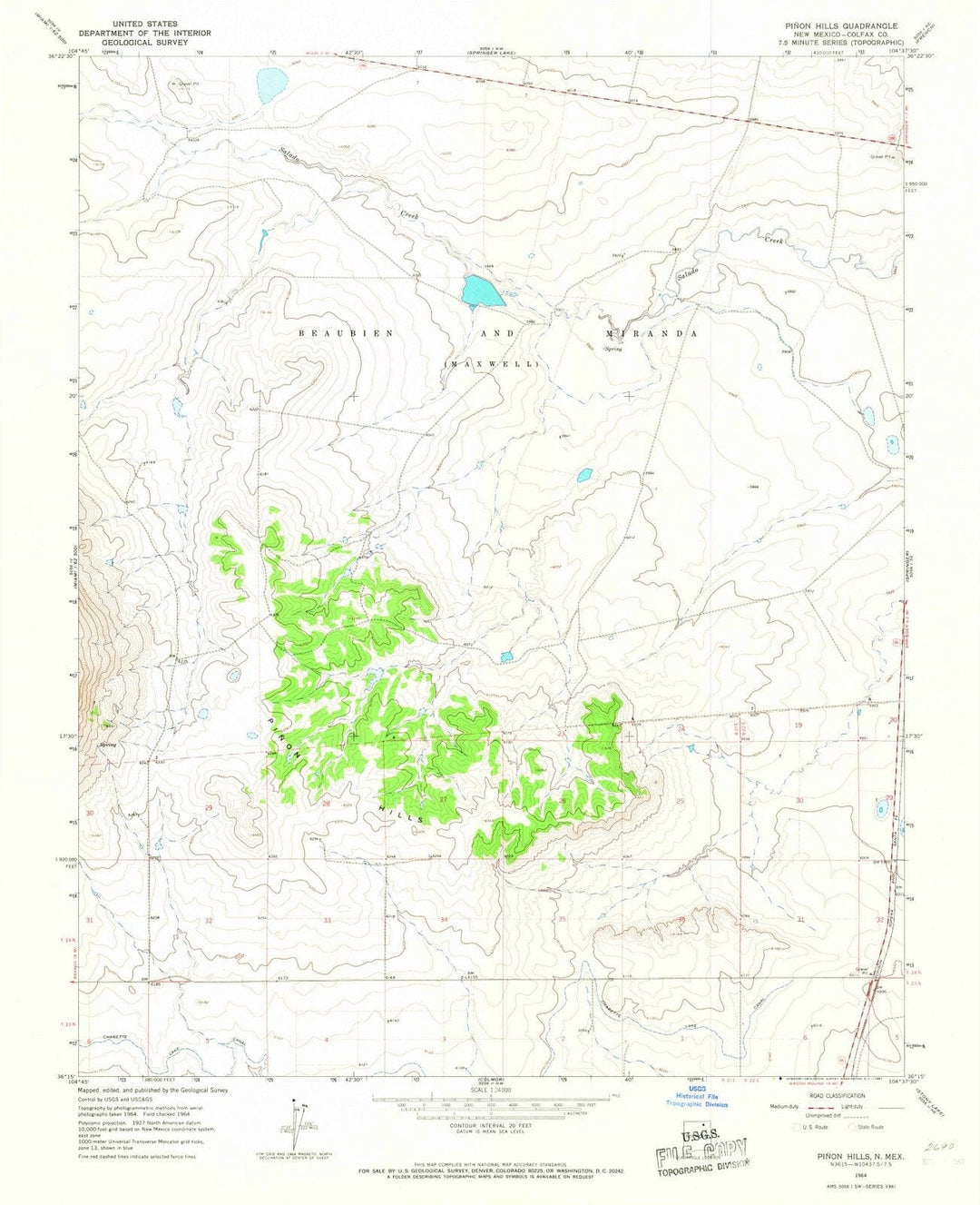 1964 Pinon Hills, NM - New Mexico - USGS Topographic Map