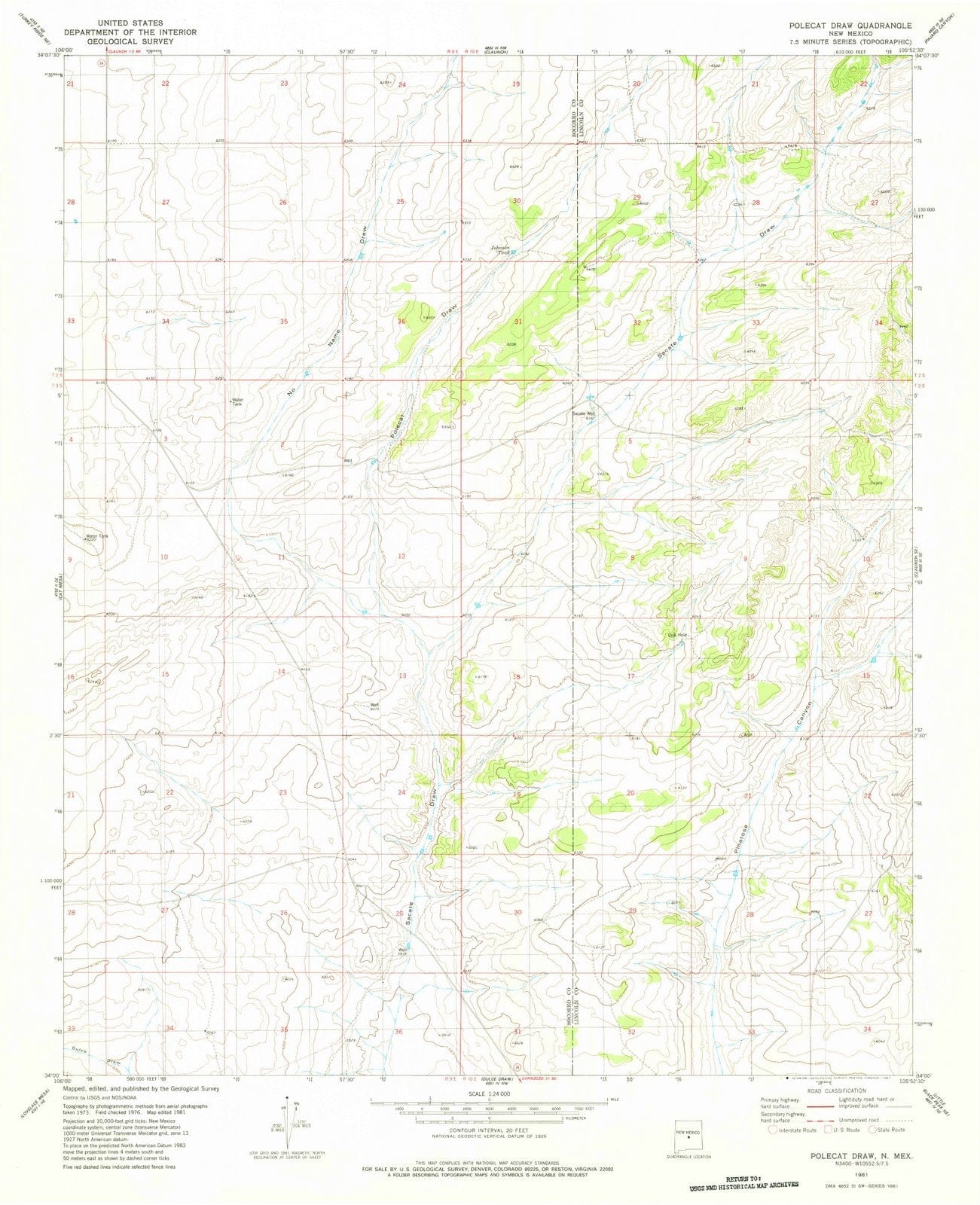1981 Polecatraw, NM - New Mexico - USGS Topographic Map