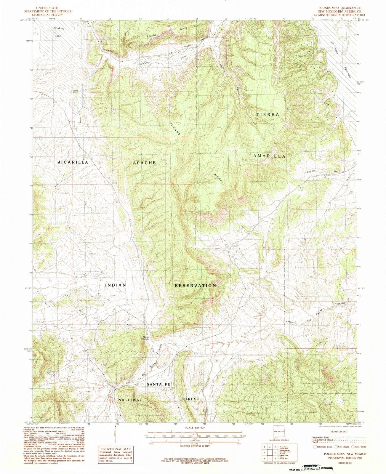 1983 Pounds Mesa, NM - New Mexico - USGS Topographic Map