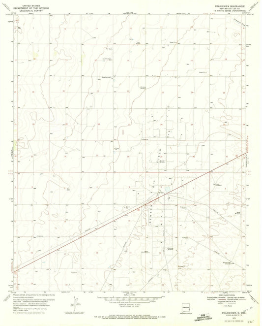 1970 Prairieview, NM - New Mexico - USGS Topographic Map v3