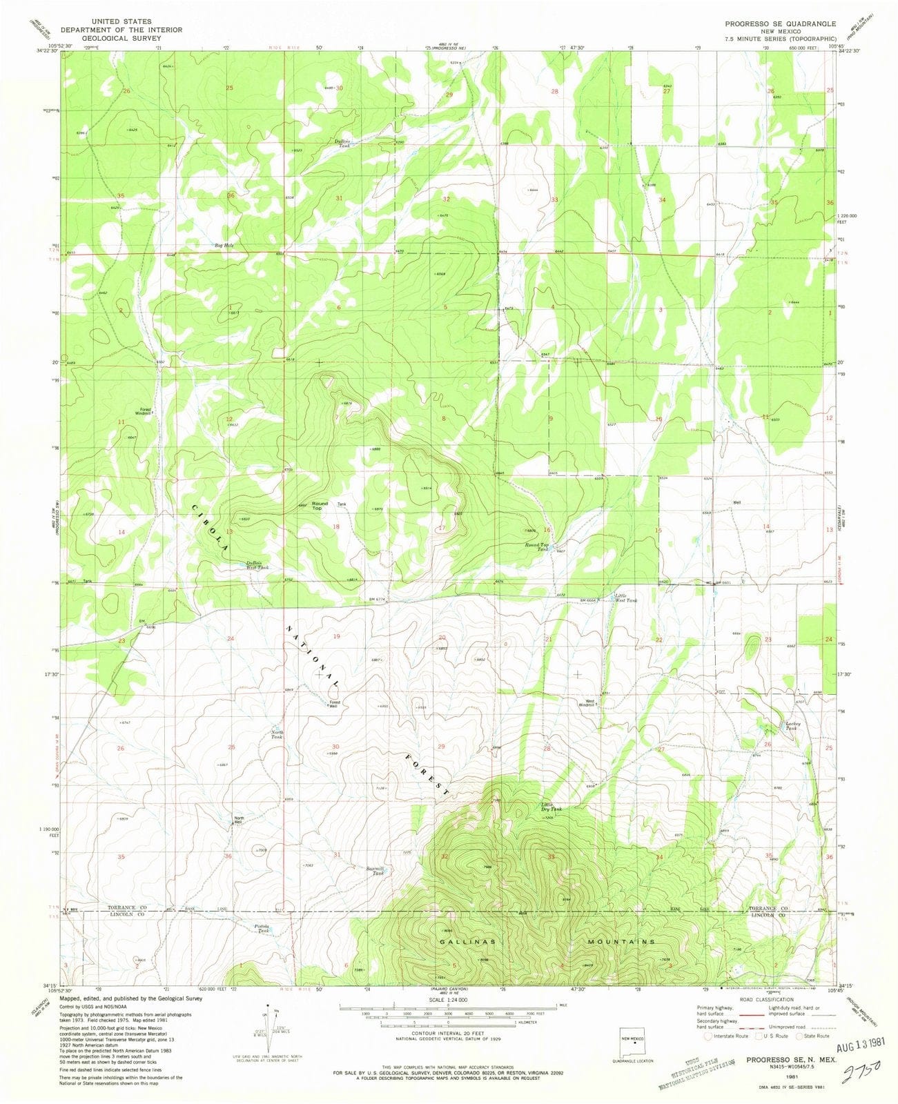 1981 Progresso, NM - New Mexico - USGS Topographic Map v2