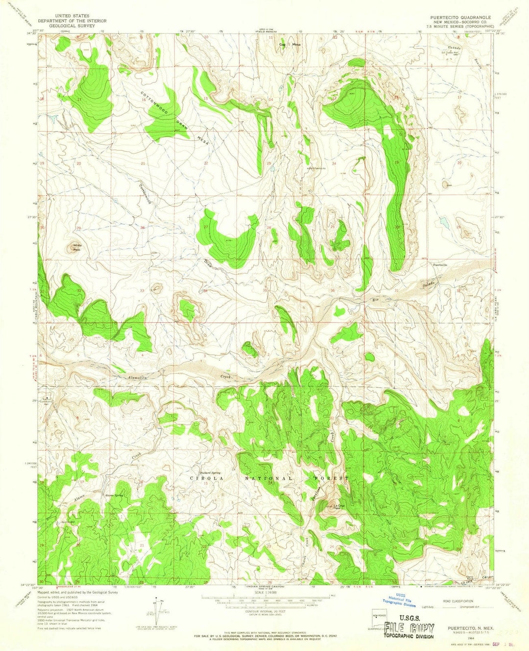 1964 Puertecito, NM - New Mexico - USGS Topographic Map