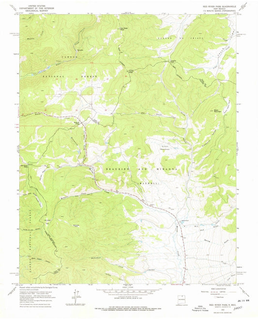 1963 Red River Pass, NM - New Mexico - USGS Topographic Map