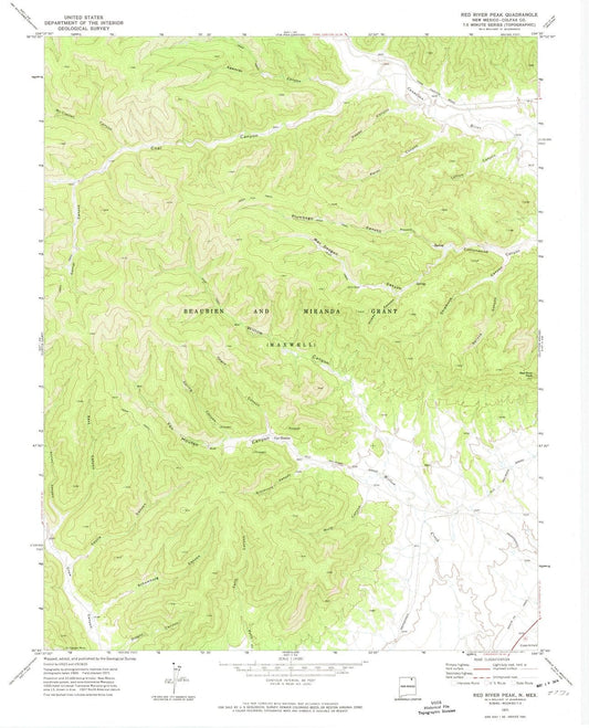 1971 Red River Peak, NM - New Mexico - USGS Topographic Map
