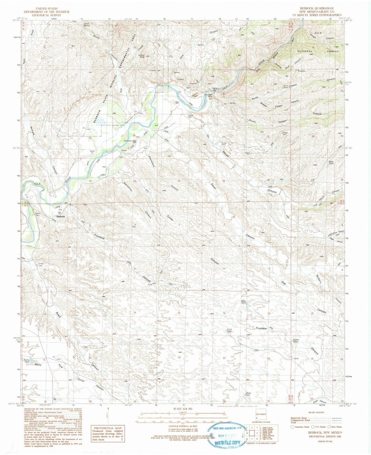 1990 Redrock, NM - New Mexico - USGS Topographic Map