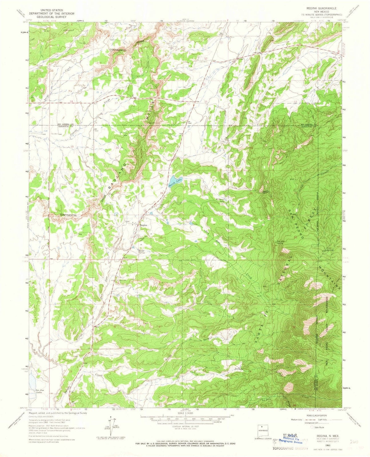 1963 Regina, NM - New Mexico - USGS Topographic Map