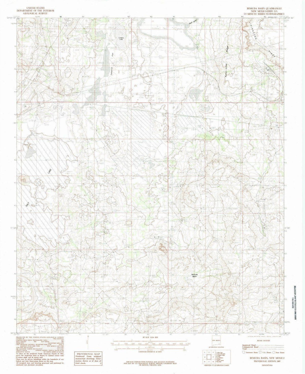 1985 Remuda Basin, NM - New Mexico - USGS Topographic Map