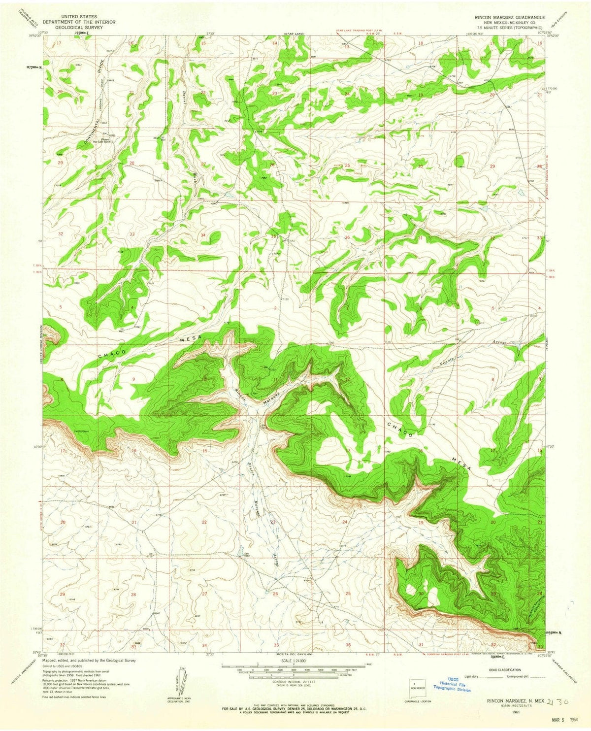 1961 Rincon Marquez, NM - New Mexico - USGS Topographic Map