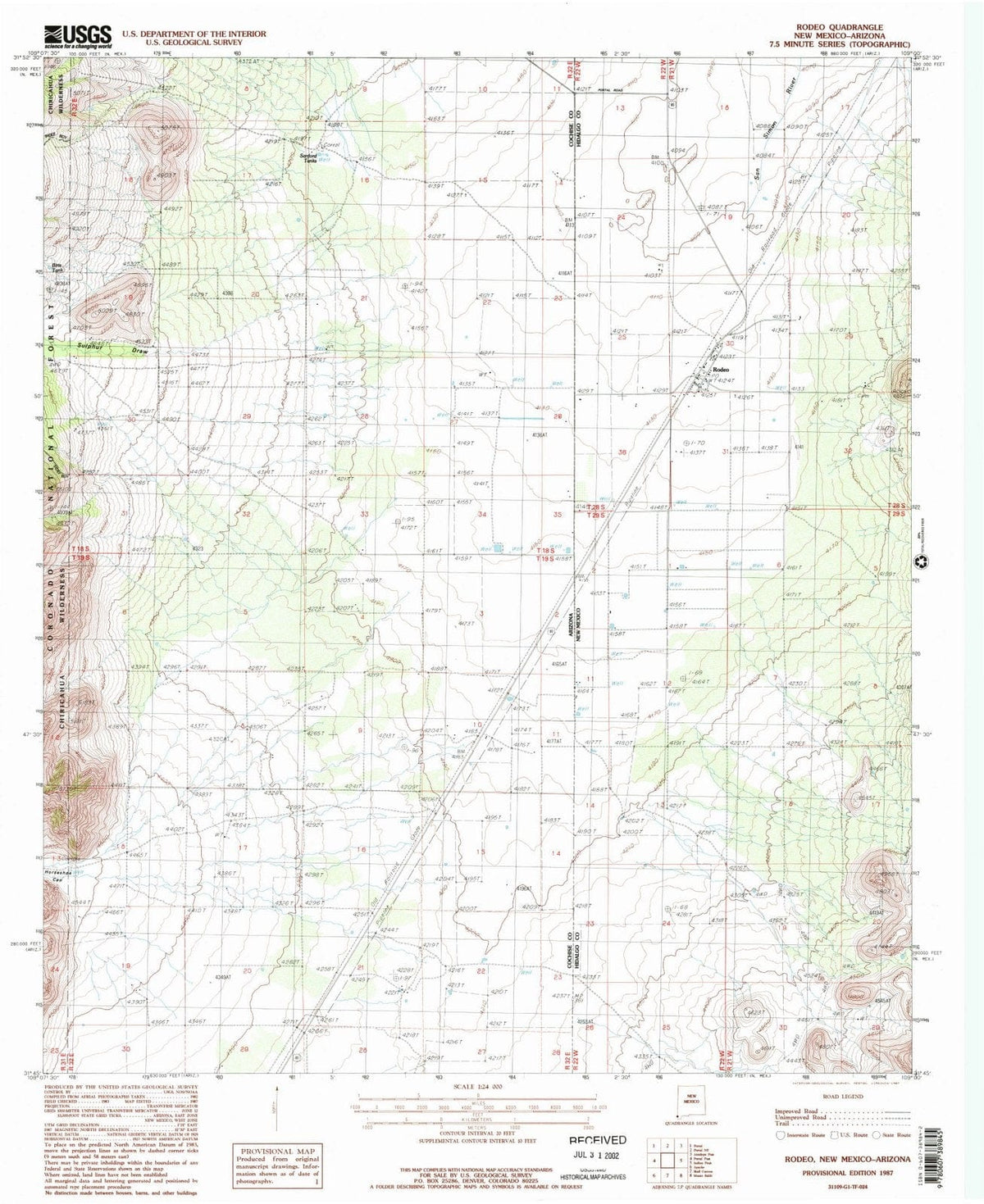 1987 Rodeo, NM - New Mexico - USGS Topographic Map