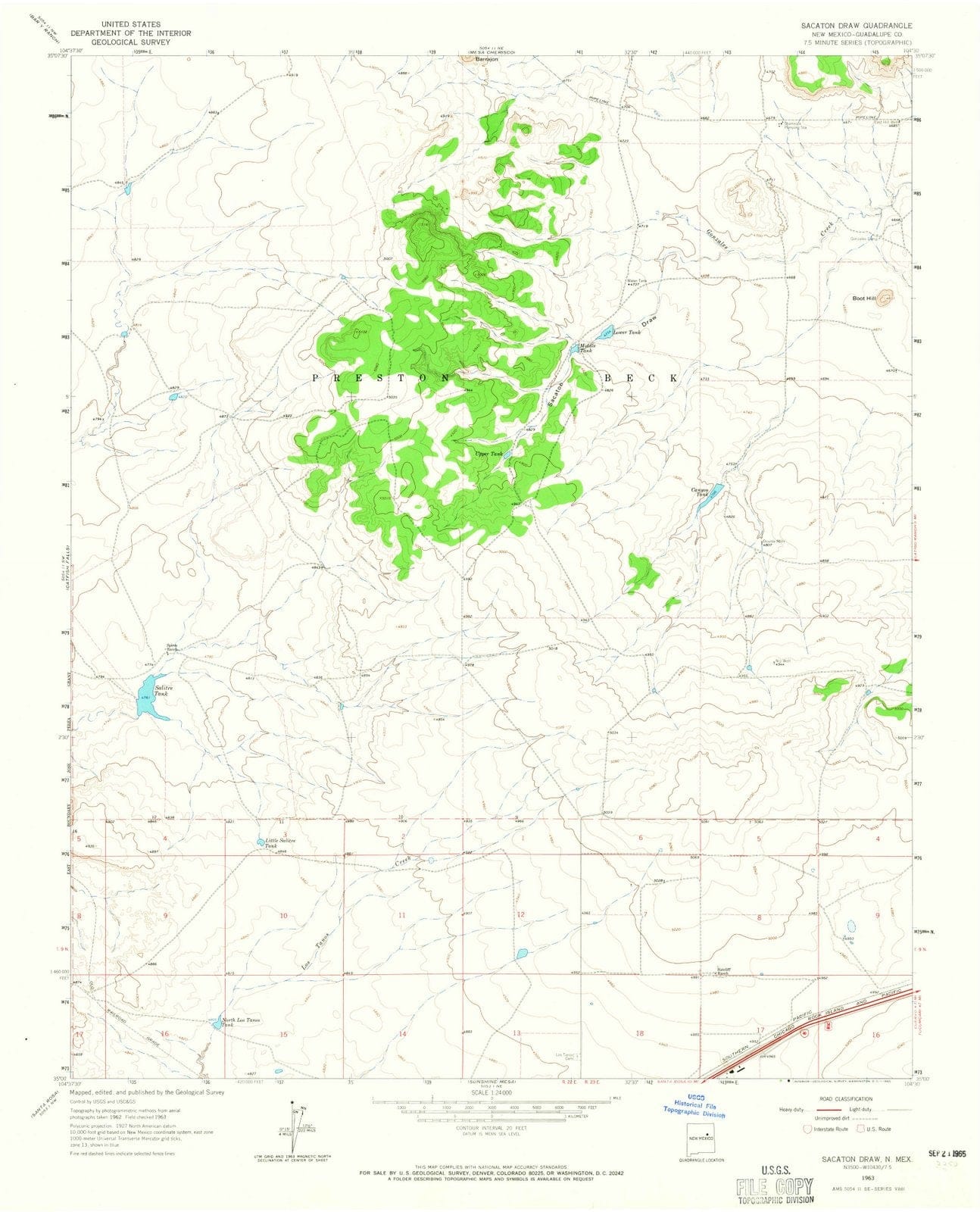 1963 Sacatonraw, NM - New Mexico - USGS Topographic Map