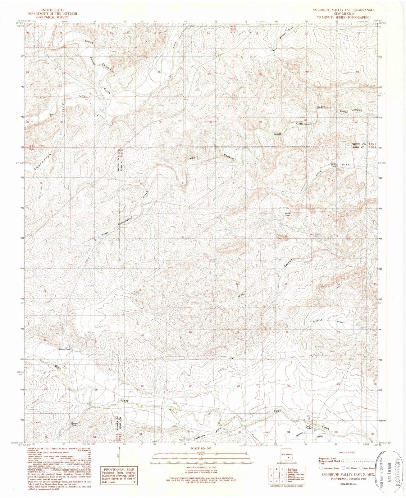 1989 Sagebrush Valley East, NM - New Mexico - USGS Topographic Map