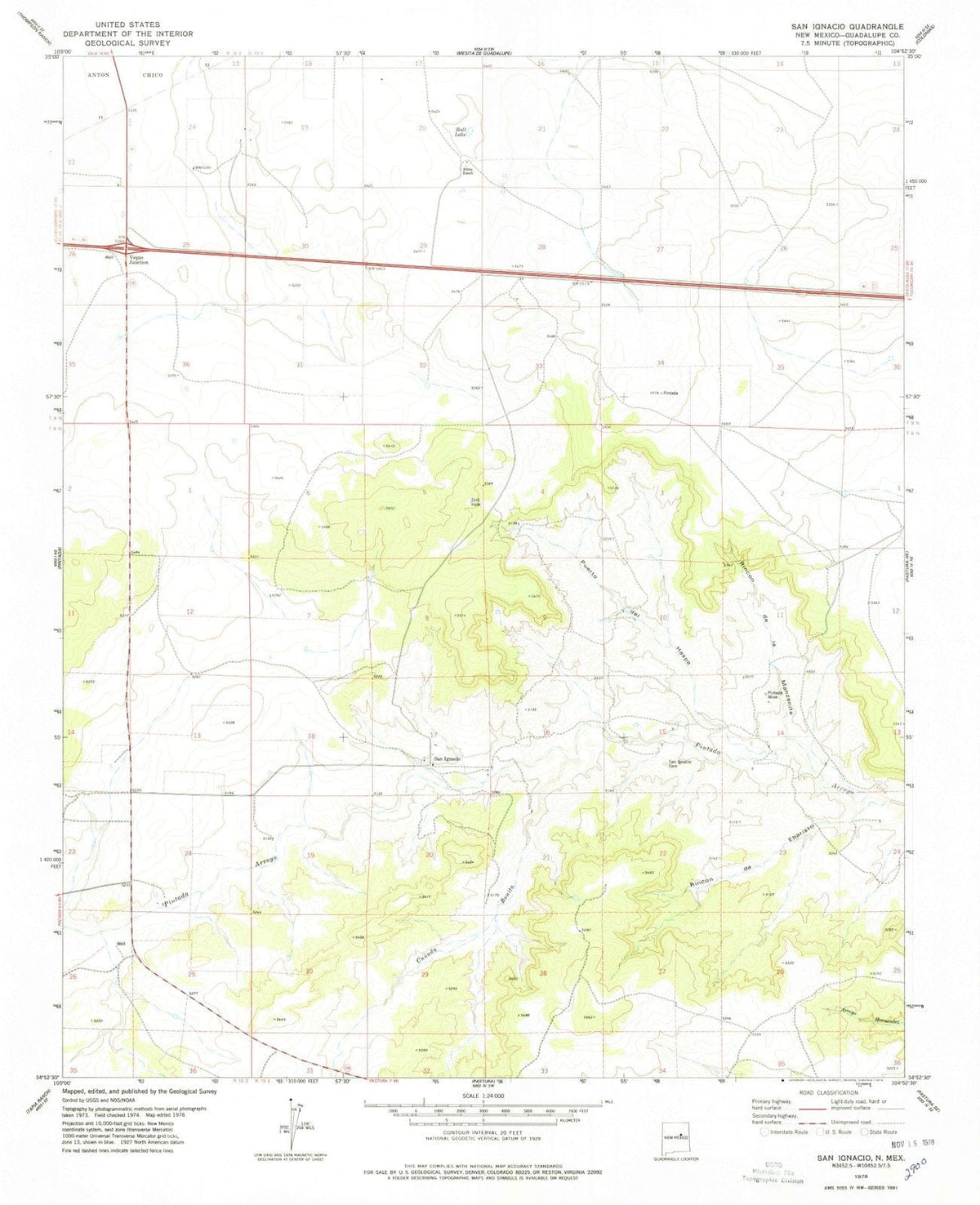 1978 San Ignacio, NM - New Mexico - USGS Topographic Map