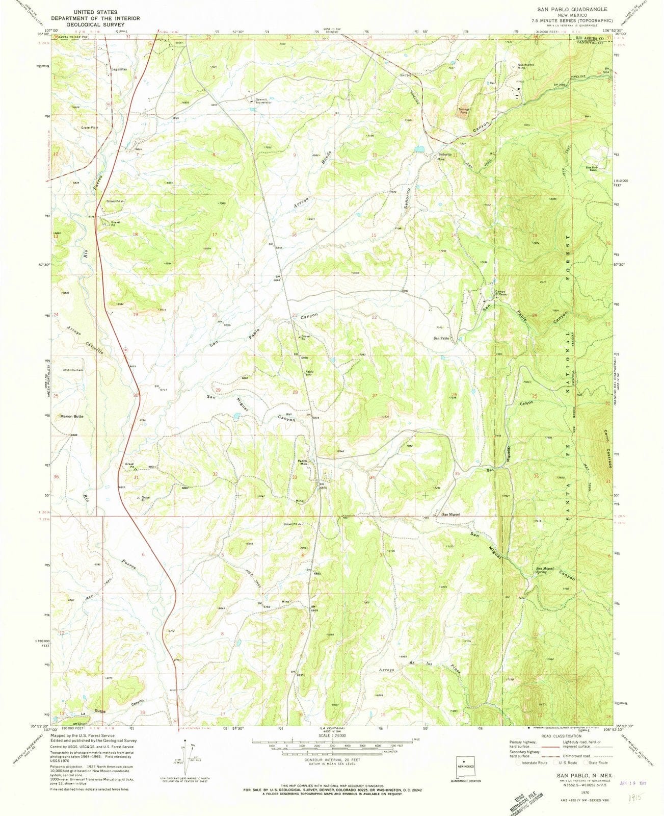 1970 San Pablo, NM - New Mexico - USGS Topographic Map