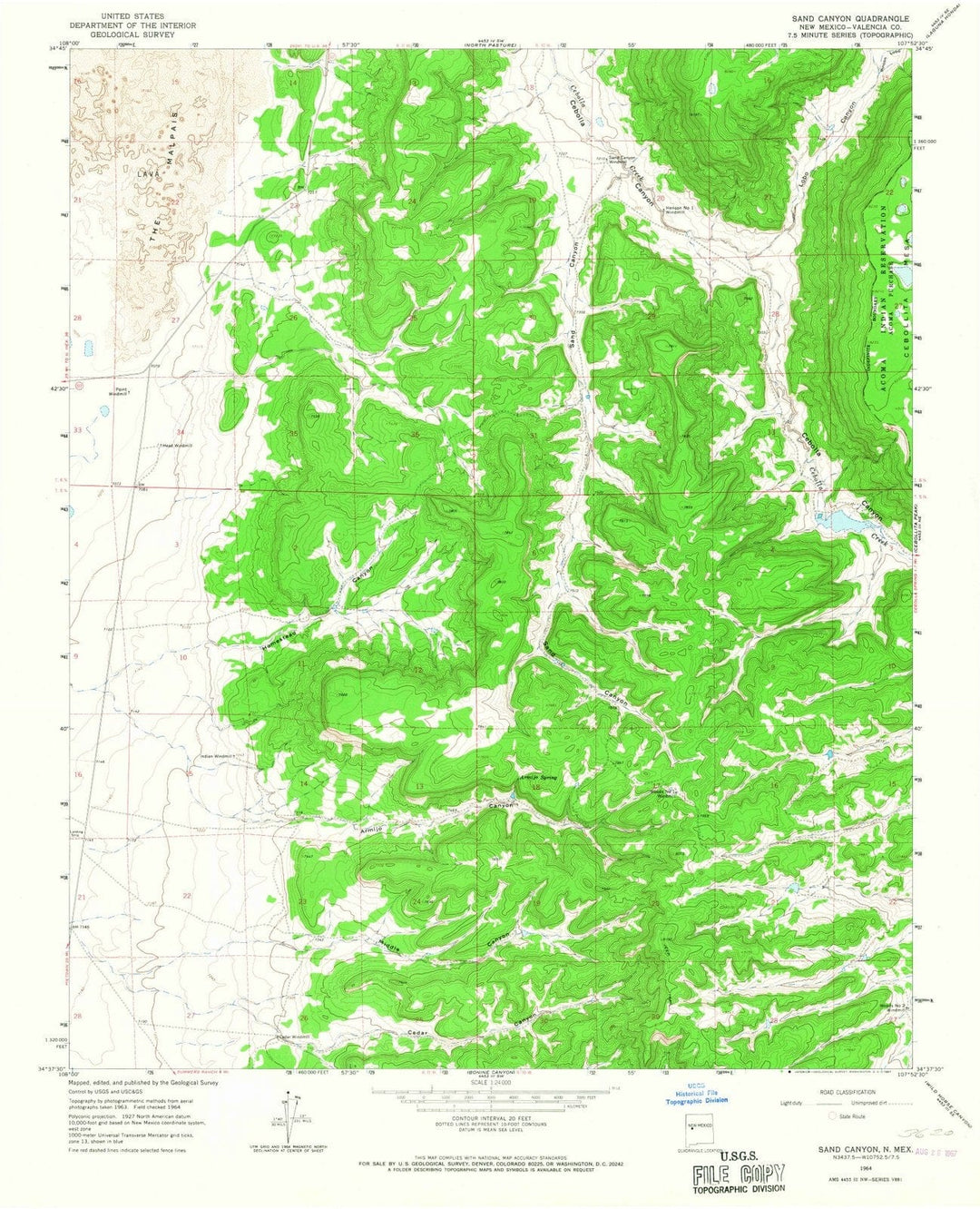 1964 Sand Canyon, NM - New Mexico - USGS Topographic Map