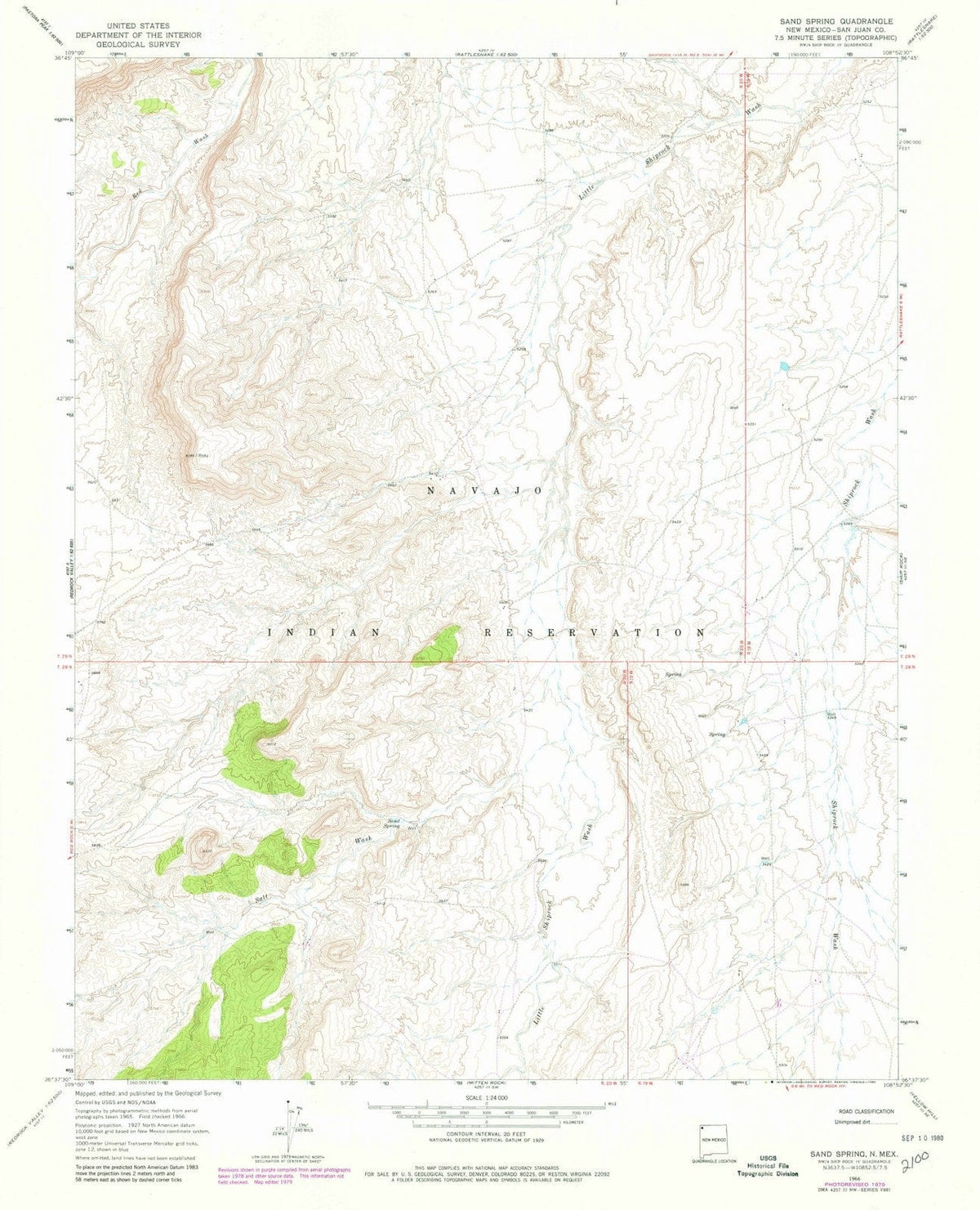 1966 Sand Spring, NM - New Mexico - USGS Topographic Map