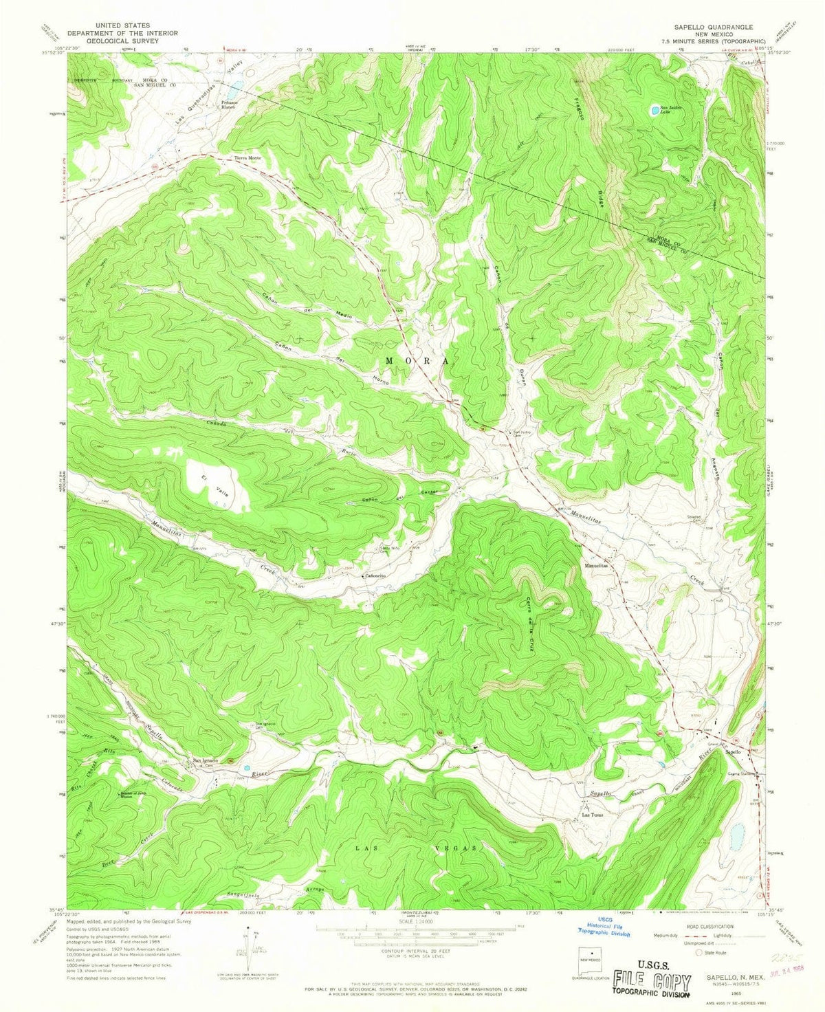 1965 Sapello, NM - New Mexico - USGS Topographic Map