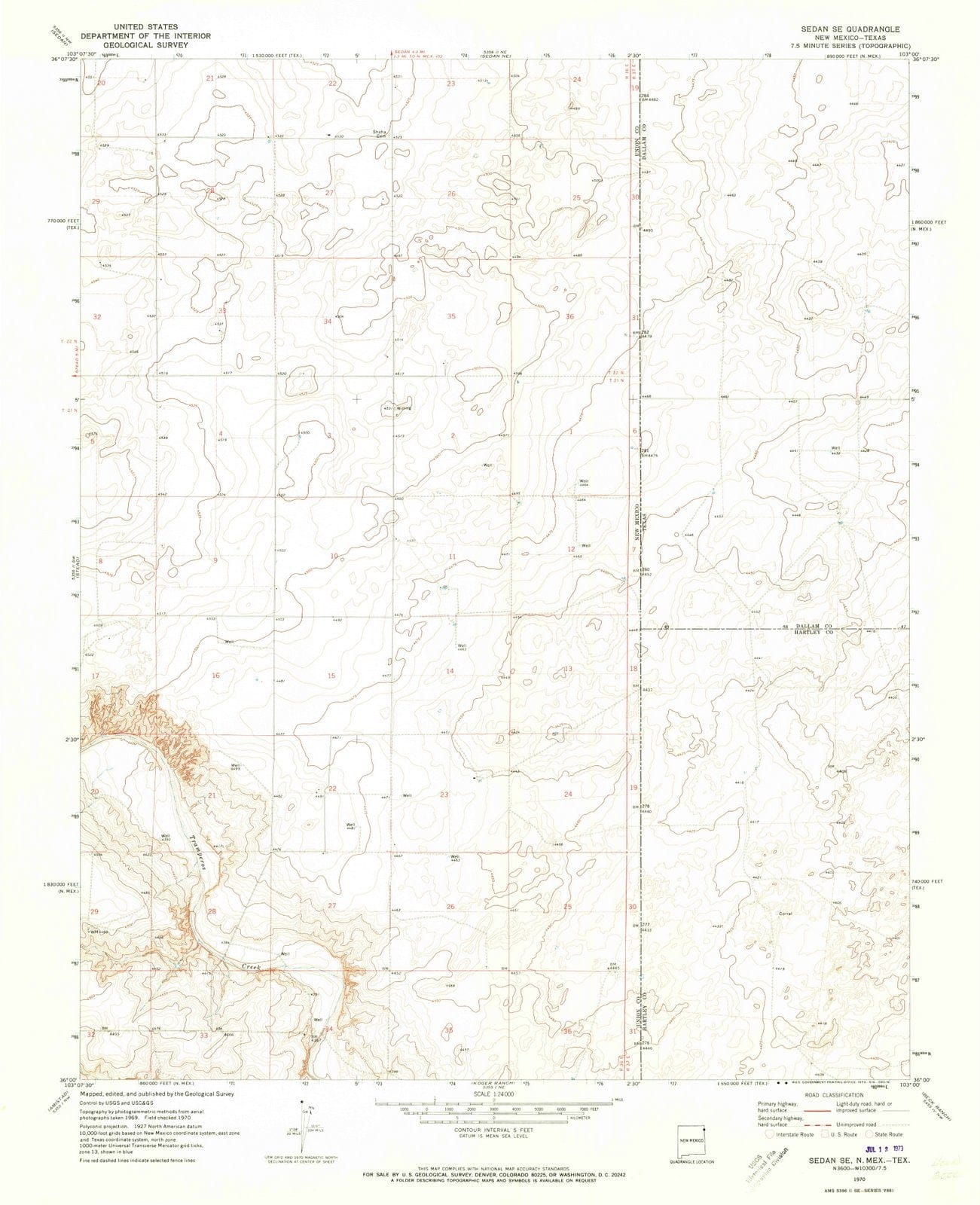 1970 Sedan, NM - New Mexico - USGS Topographic Map v2