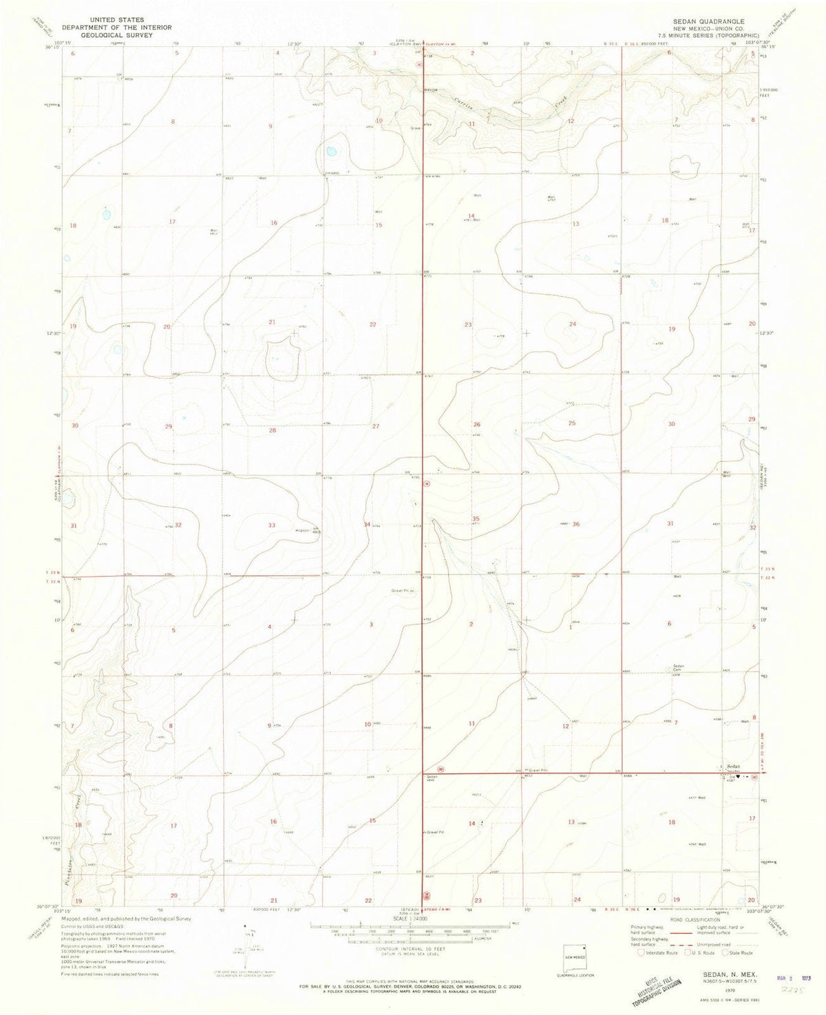 1970 Sedan, NM - New Mexico - USGS Topographic Map v3