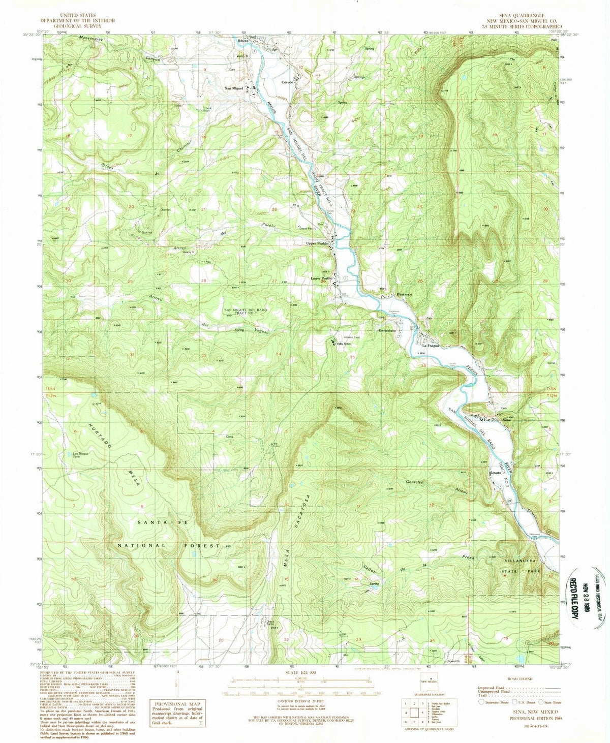 1989 Sena, NM - New Mexico - USGS Topographic Map