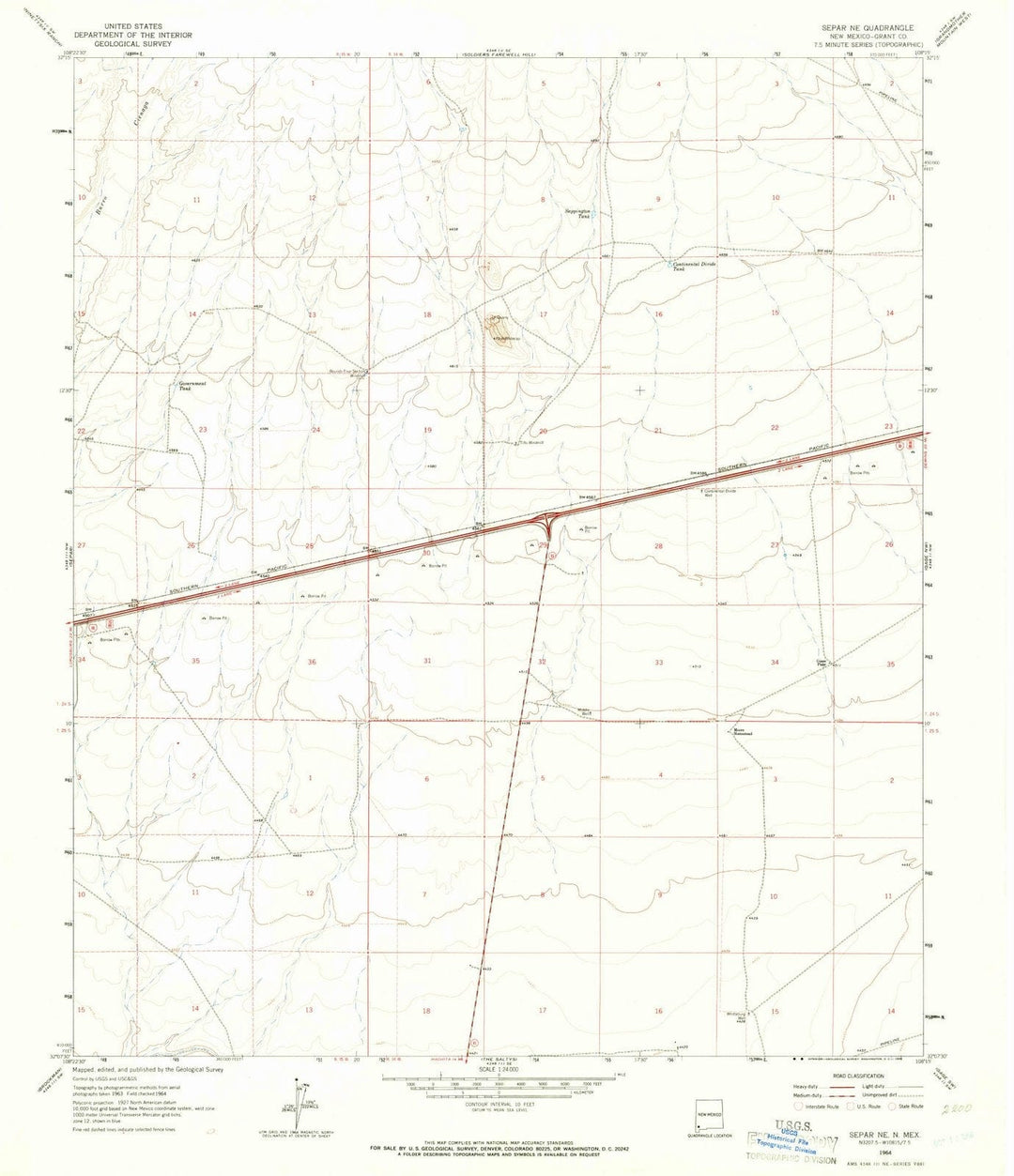 1964 Separ, NM - New Mexico - USGS Topographic Map